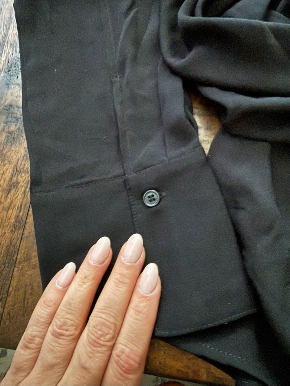 Sz Med H&M Black Long Sleeve Wrap Blouse - Picture 5 of 10